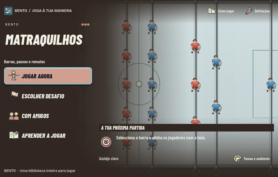 Ecrã inicial de Bento Matraquilhos